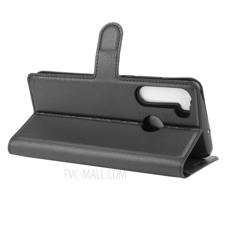Litchi Texture Wallet Stand Leather Shell Cover for HTC Desire 20 Pro - Black-5