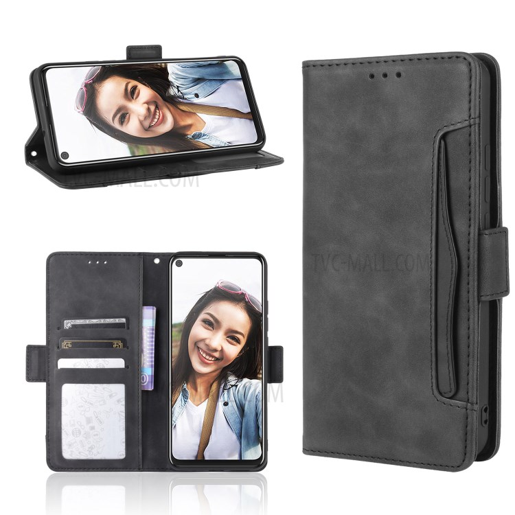 Wallet Stand Flip Leather Protective Case for HTC U20 5G (2020) - Black-1