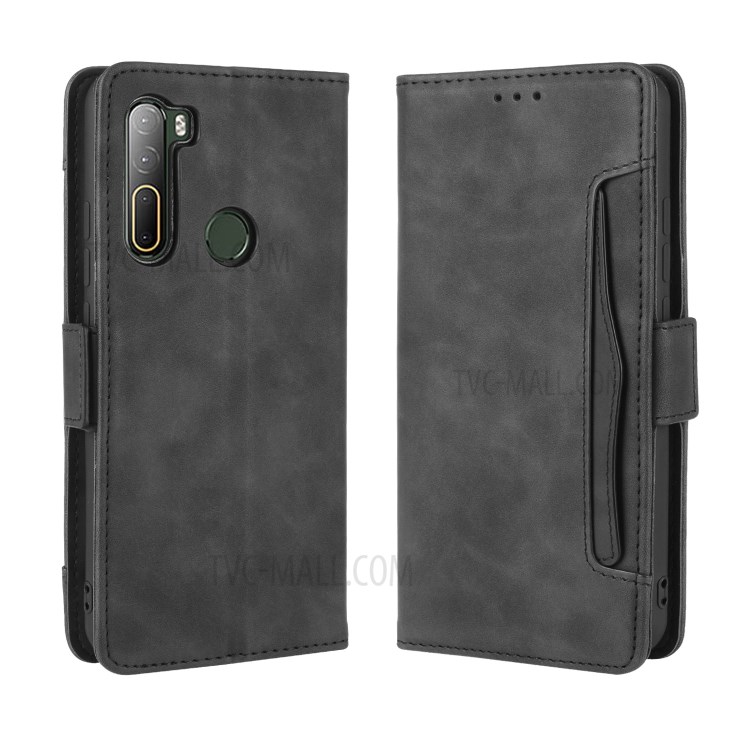 Wallet Stand Flip Leather Protective Case for HTC U20 5G (2020) - Black-2