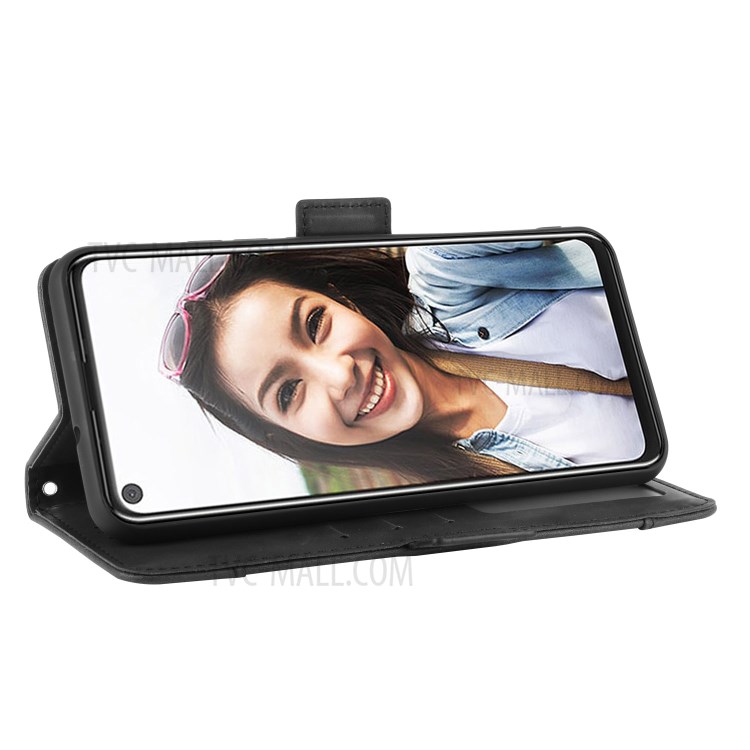 Wallet Stand Flip Leather Protective Case for HTC U20 5G (2020) - Black-7