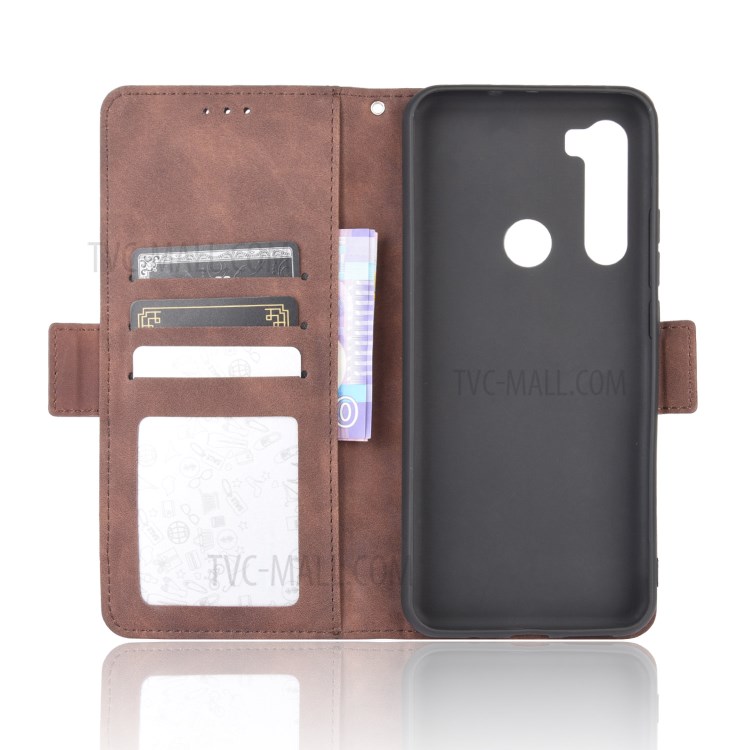 Wallet Stand Flip Leather Protective Case for HTC U20 5G (2020) - Brown-4
