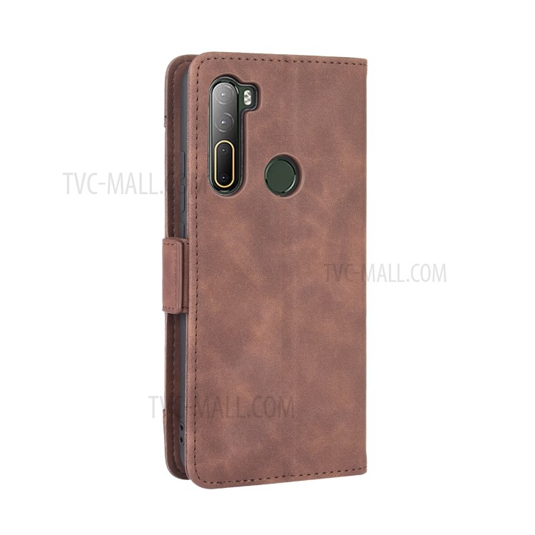 Wallet Stand Flip Leather Protective Case for HTC U20 5G (2020) - Brown-7