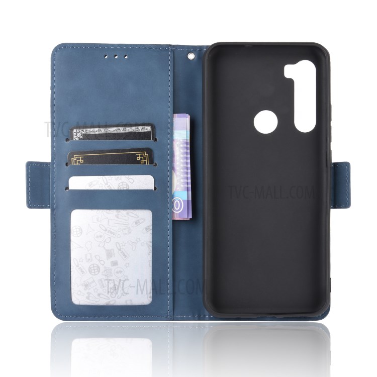 Wallet Stand Flip Leather Protective Case for HTC U20 5G (2020) - Blue-5