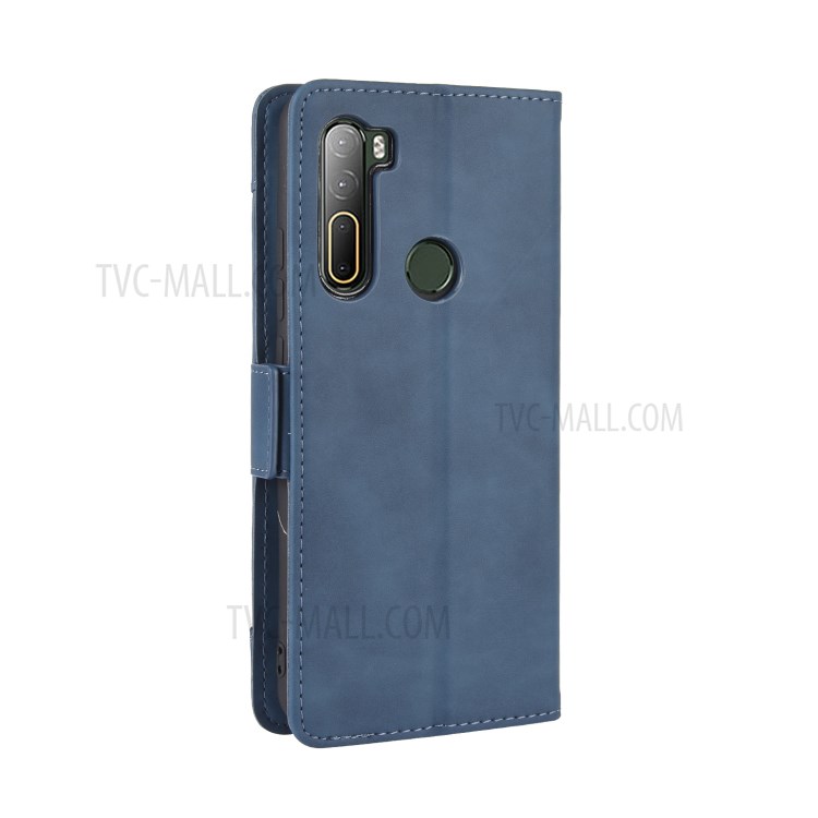 Wallet Stand Flip Leather Protective Case for HTC U20 5G (2020) - Blue-8