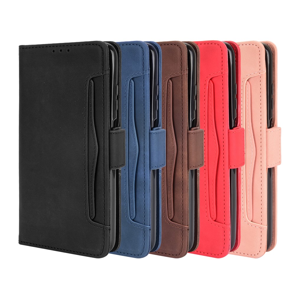 Multiple Card Slots Wallet Stand PU Leather Shell Case for HTC Desire 21 Pro 5G - Black-12