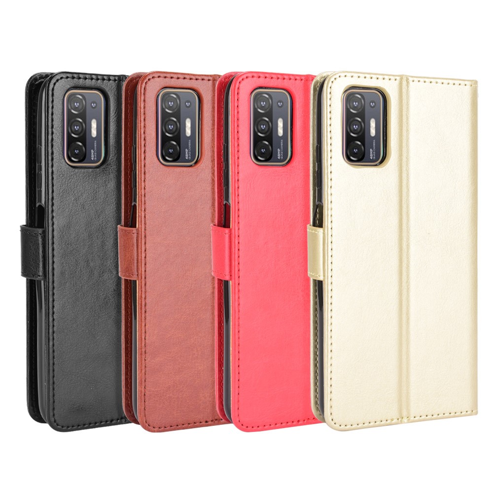 Wallet Stand Design Crazy Horse Texture Leather Phone Cover Shell for HTC Desire 21 Pro 5G - Black-8