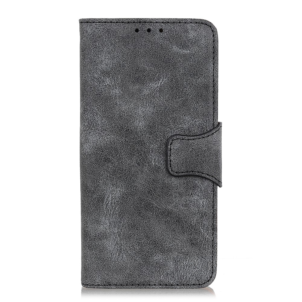 Wallet Design Retro Style Split Leather Stand Phone Case for HTC Desire 21 Pro 5G - Grey-2