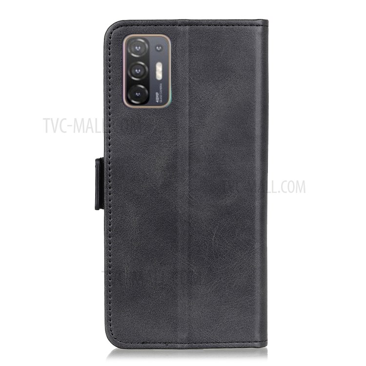Folio Flip Magnetic Clasp Design Leather Wallet Stand Case Cover for HTC Desire 21 Pro 5G - Black-2