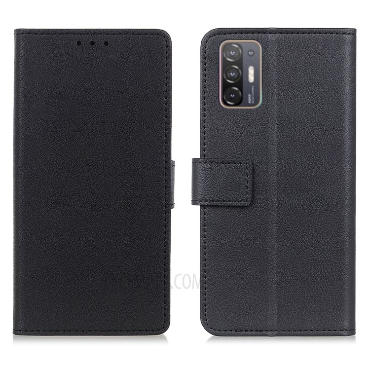 Wallet Stand Design PU Leather Phone Cover Shell Case for HTC Desire 21 Pro 5G - Black-1