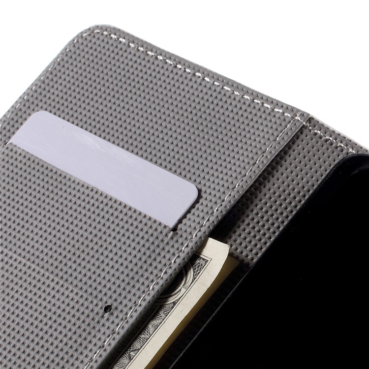 Leather Magnetic Cover with Card Slots for HTC One A9 - Adorable Owls and Flowers-7