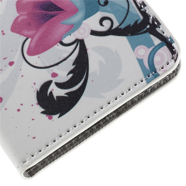 Wallet Leather Phone Case for HTC One A9 - Purple Flowers-15