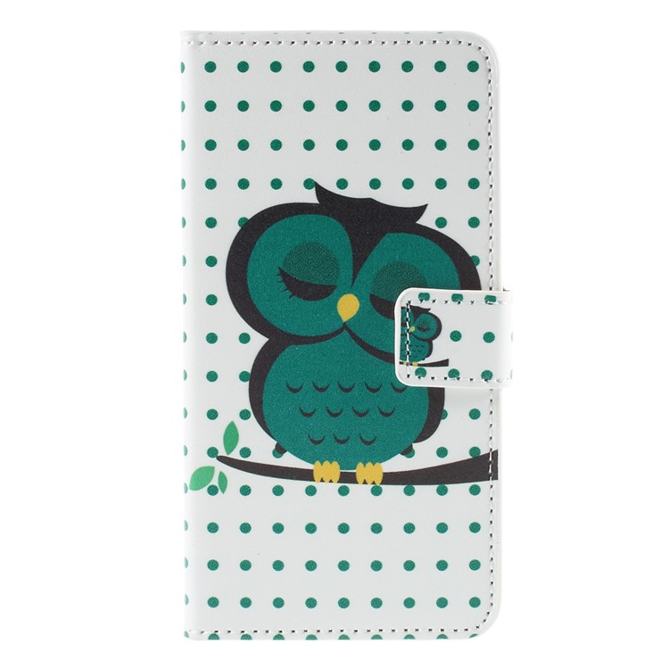 PU Leather Stand Case for HTC One A9 - Sleep Owl on the Branch-5