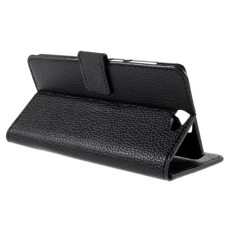 Lychee Texture Wallet Leather Case for HTC One A9 with Stand - Black-5