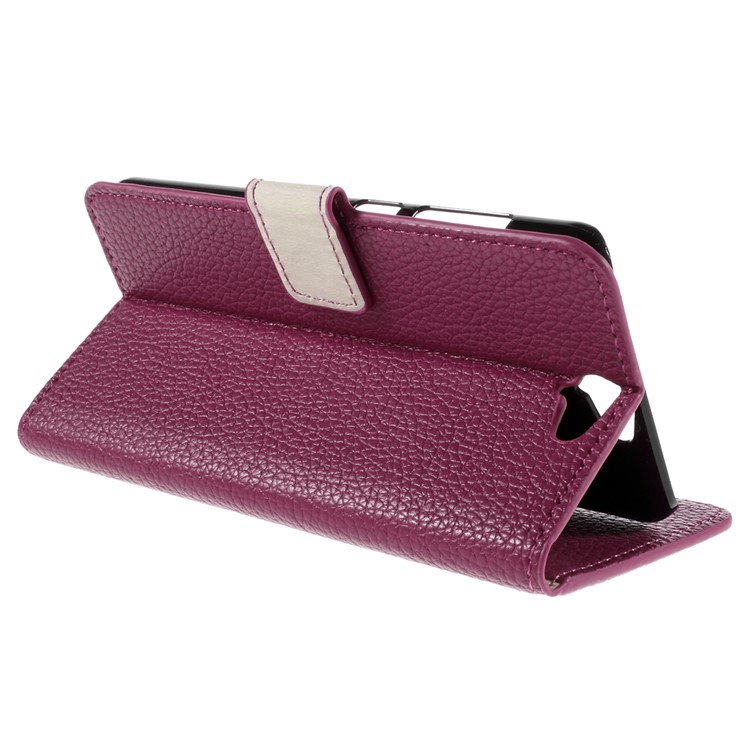 Lychee Texture Wallet Leather Cover for HTC One A9 with Stand - Rose-5