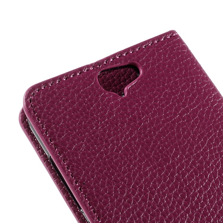 Lychee Texture Wallet Leather Cover for HTC One A9 with Stand - Rose-9