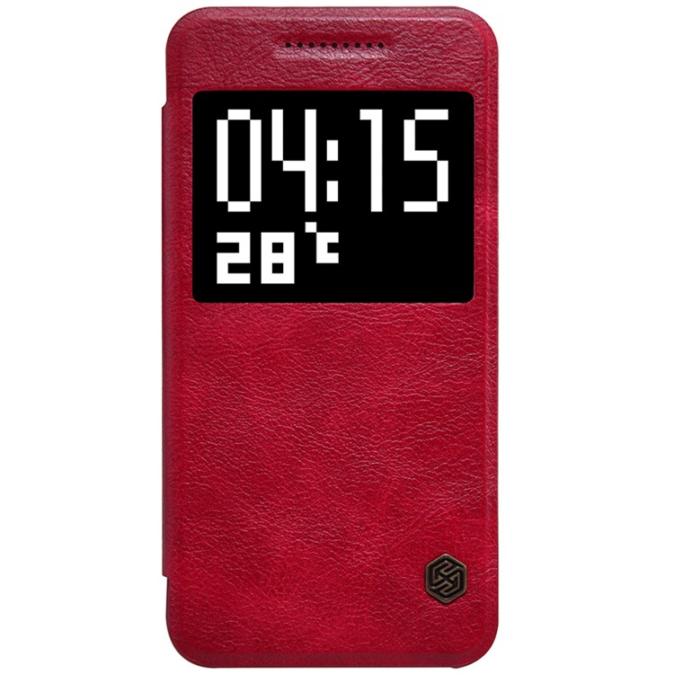 NILLKIN Qin Series Smart View Leather Phone Case for HTC One A9 - Red-1