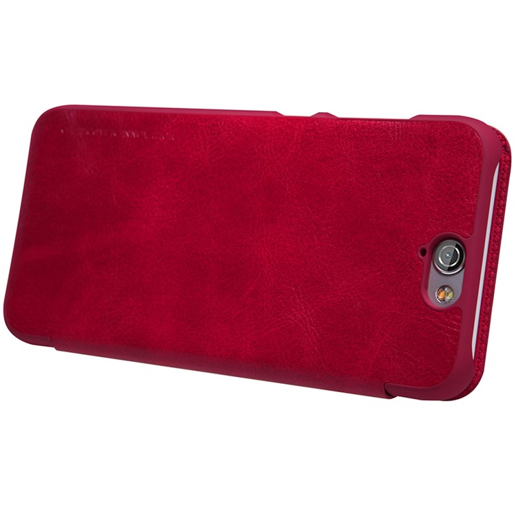 NILLKIN Qin Series Smart View Leather Phone Case for HTC One A9 - Red-4