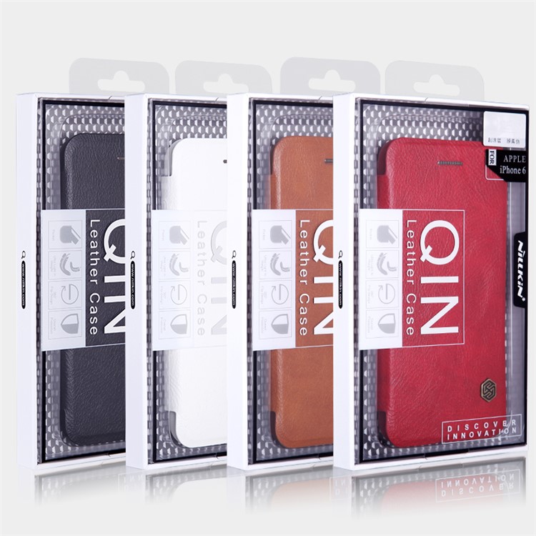 NILLKIN Qin Series Smart View Leather Phone Case for HTC One A9 - Red-8