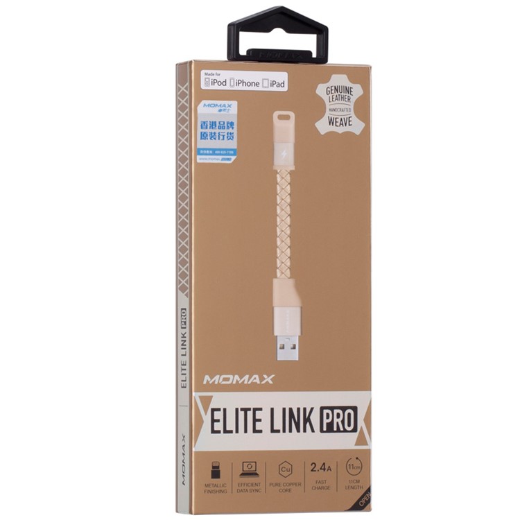 MOMAX Elite Link Pro MFI Certified Lightning 8Pin Data Charge Cable - Gold Color-9