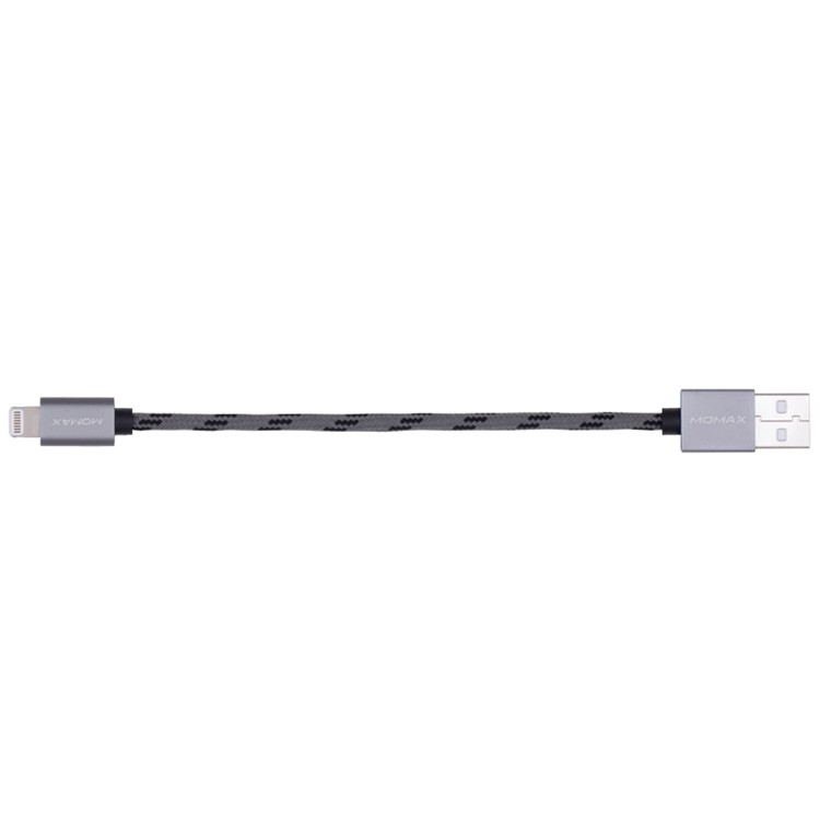 MOMAX Elite 18cm MFI Lightning 8pin Woven Charge Data Sync Cable for iPhone iPad iPod - Grey-2