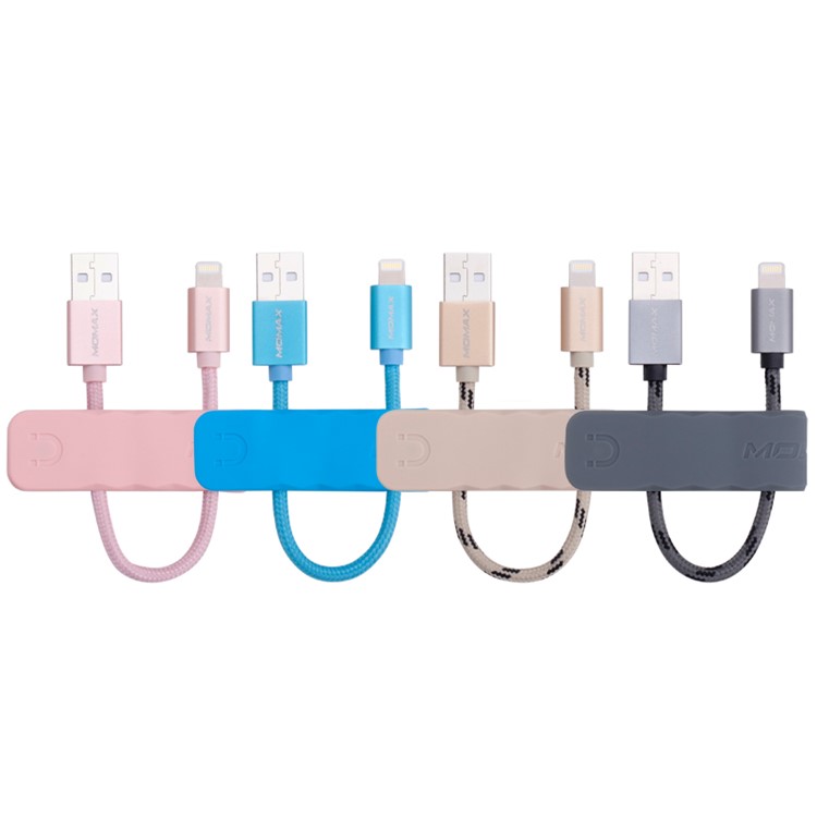 MOMAX Elite 18cm MFI Lightning 8pin Woven Charge Data Sync Cable for iPhone iPad iPod - Grey-8