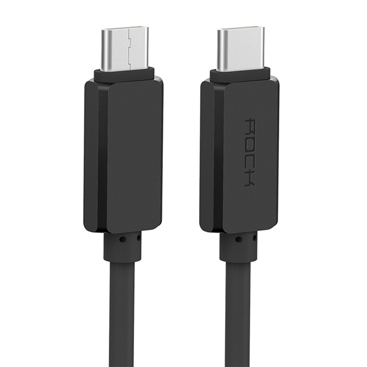 ROCK USB Type-C Male to Male Data Sync Charging Cable 1m - Black-1