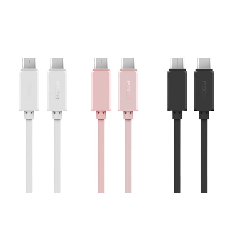 ROCK USB Type-C Male to Male Data Sync Charging Cable 1m - Black-4