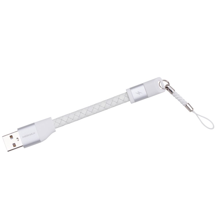 MOMAX MFI Genuine Leather Woven Lightning 8pin Cable Kit for iPhone iPad iPod (11cm+1m) - White-11