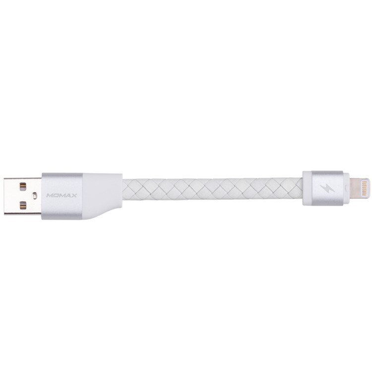 MOMAX MFI Genuine Leather Woven Lightning 8pin Cable Kit for iPhone iPad iPod (11cm+1m) - White-6