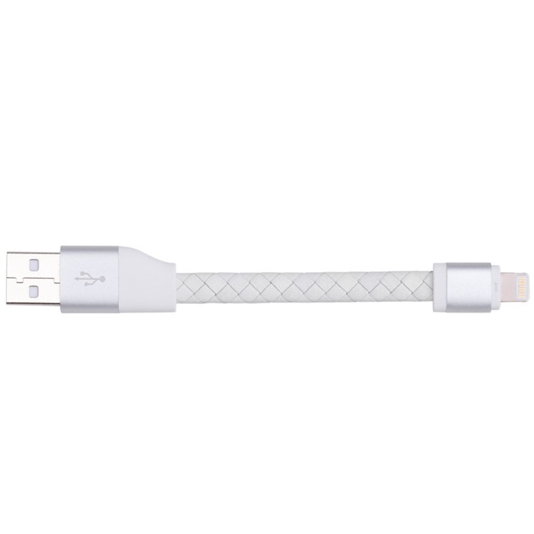MOMAX MFI Genuine Leather Woven Lightning 8pin Cable Kit for iPhone iPad iPod (11cm+1m) - White-7