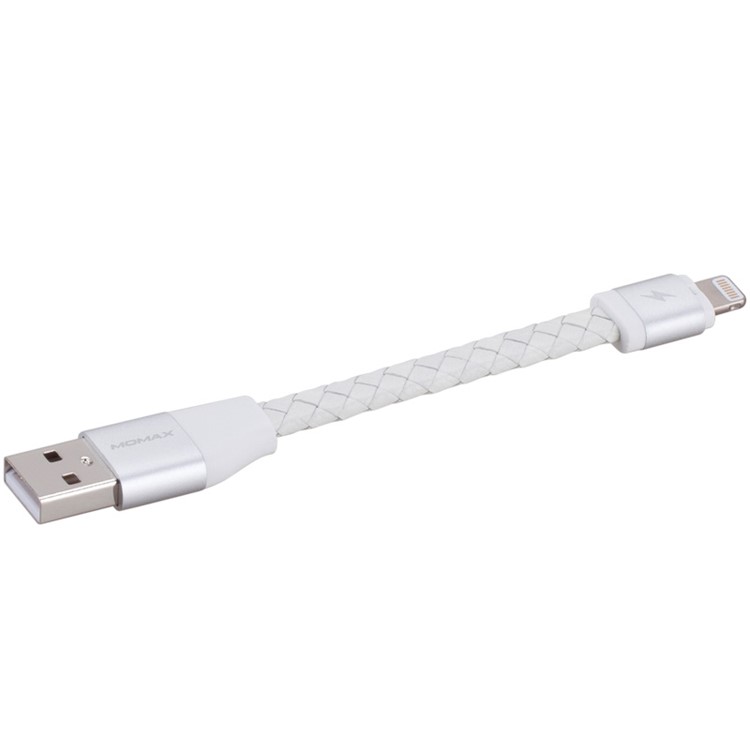 MOMAX MFI Genuine Leather Woven Lightning 8pin Cable Kit for iPhone iPad iPod (11cm+1m) - White-8