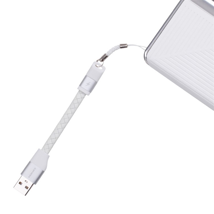MOMAX MFI Genuine Leather Woven Lightning 8pin Cable Kit for iPhone iPad iPod (11cm+1m) - White-9