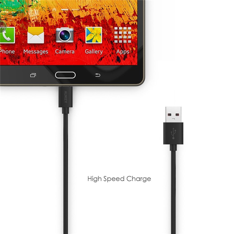 AUKEY 3.9ft 3pcs/set Sync Charge Micro USB Cables for Samsung Huawei CB-D10 - Black-5