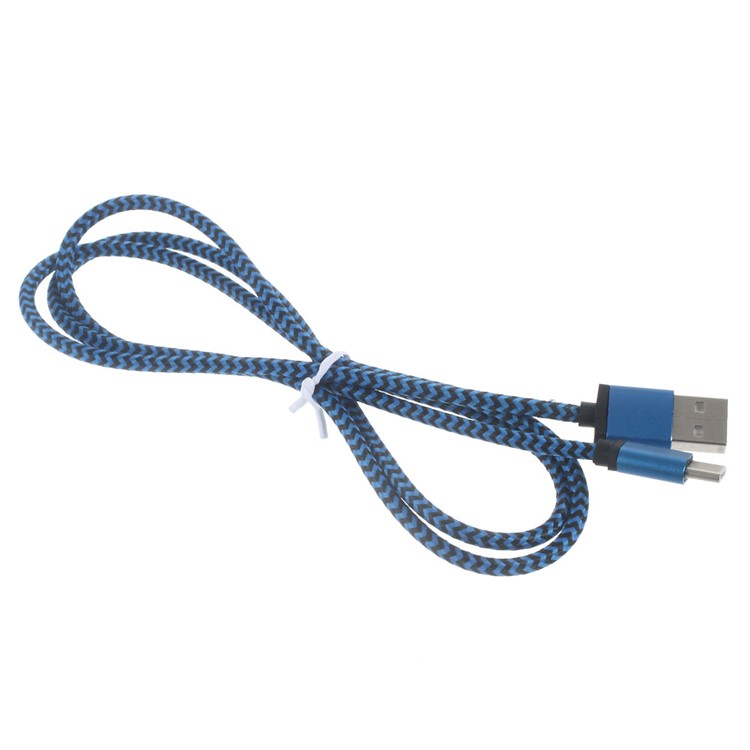 Dual-color Woven USB Type-C Charge Sync Cable for Xiaomi Mi 5/New Macbook - Blue-2