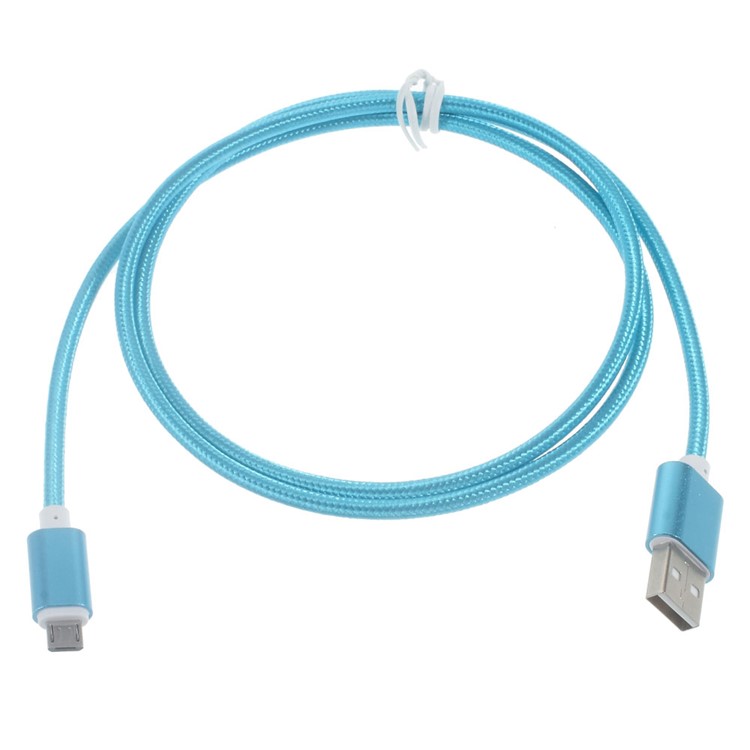 2m Woven Micro USB Data Sync Charge Cable for Samsung LG HTC Huawei etc - Blue-2
