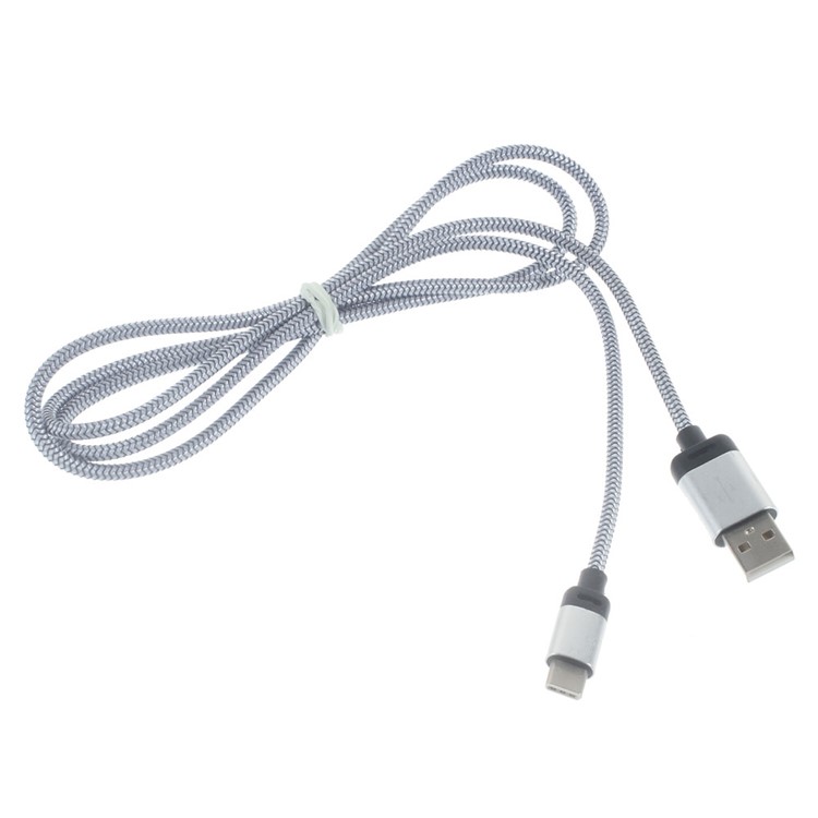 Woven USB Type-C Charge Sync Cable for Xiaomi Mi 5/New Macbook - Grey-2