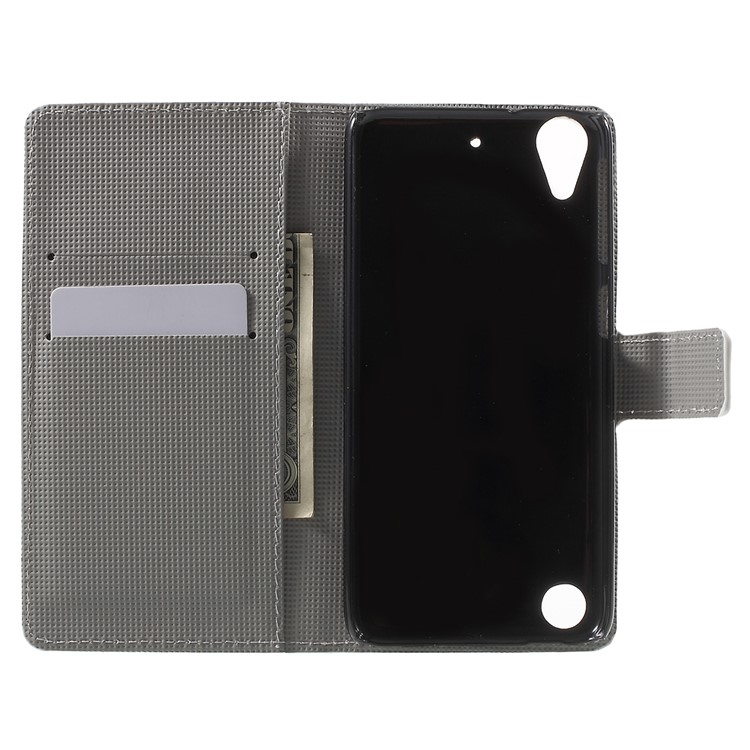 Leather Card Slot Case for HTC Desire 530/630 with Stand - Dozing Owl-4
