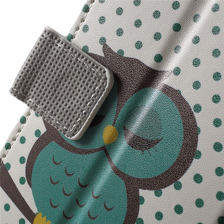 Leather Card Slot Case for HTC Desire 530/630 with Stand - Dozing Owl-6