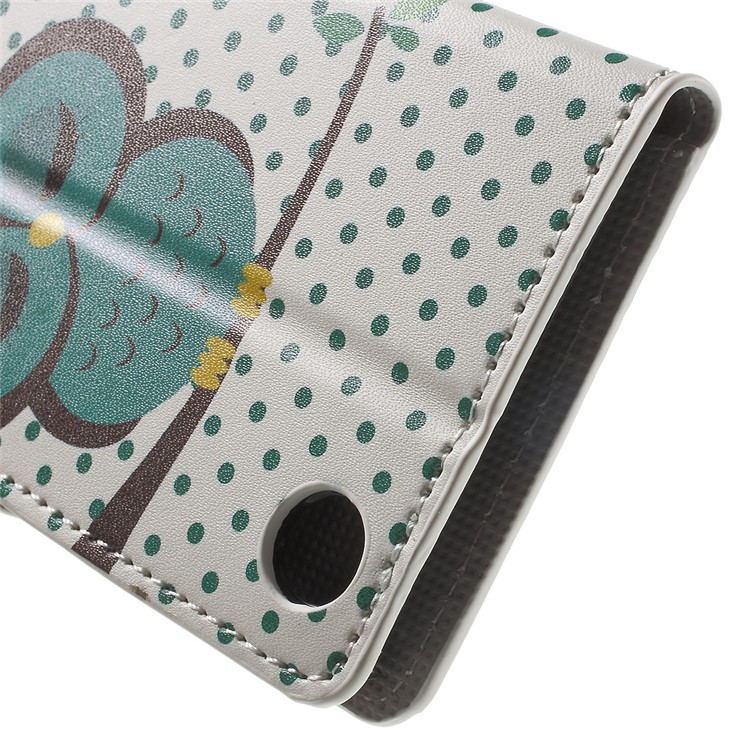 Leather Card Slot Case for HTC Desire 530/630 with Stand - Dozing Owl-8