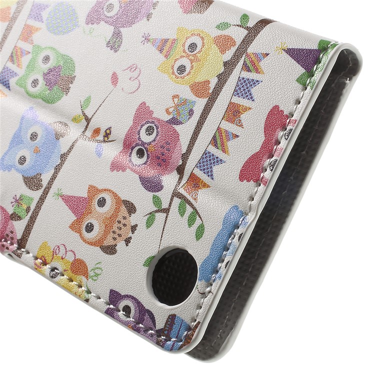 Leather Wallet Case for HTC Desire 530/630 with Stand - Owl Family-8