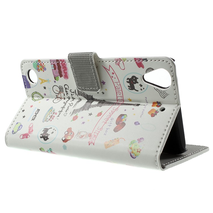 Leather Wallet Case for HTC Desire 530/630 with Stand - Palettes Sweet Street-3