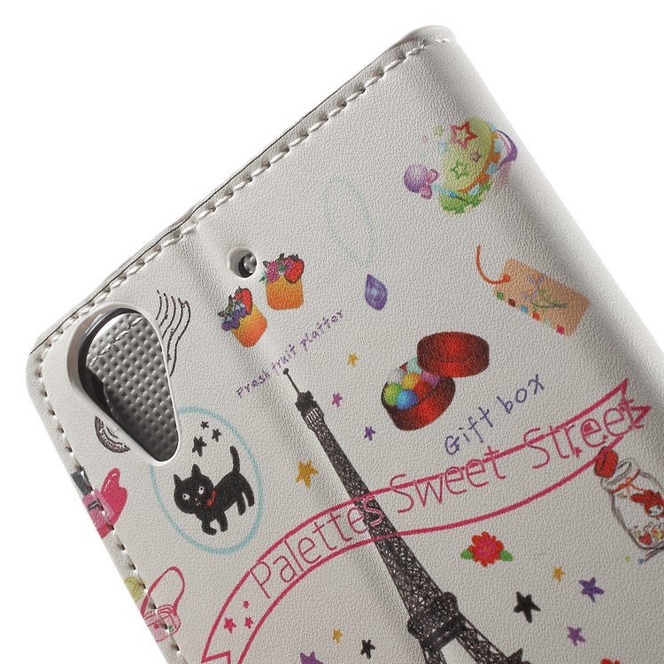 Leather Wallet Case for HTC Desire 530/630 with Stand - Palettes Sweet Street-7