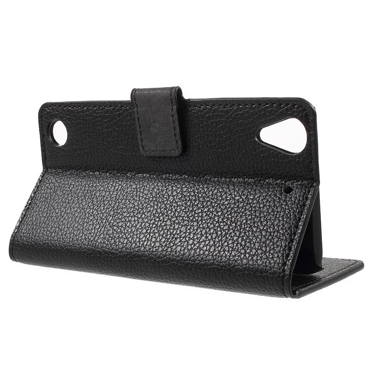 Litchi Skin Wallet Leather Stand Case for HTC Desire 530/630 - Black-3