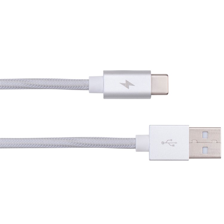 MOMAX Elite Link 1M Type-C USB Sync Charging Cable Braided Cord - Silver Color-2