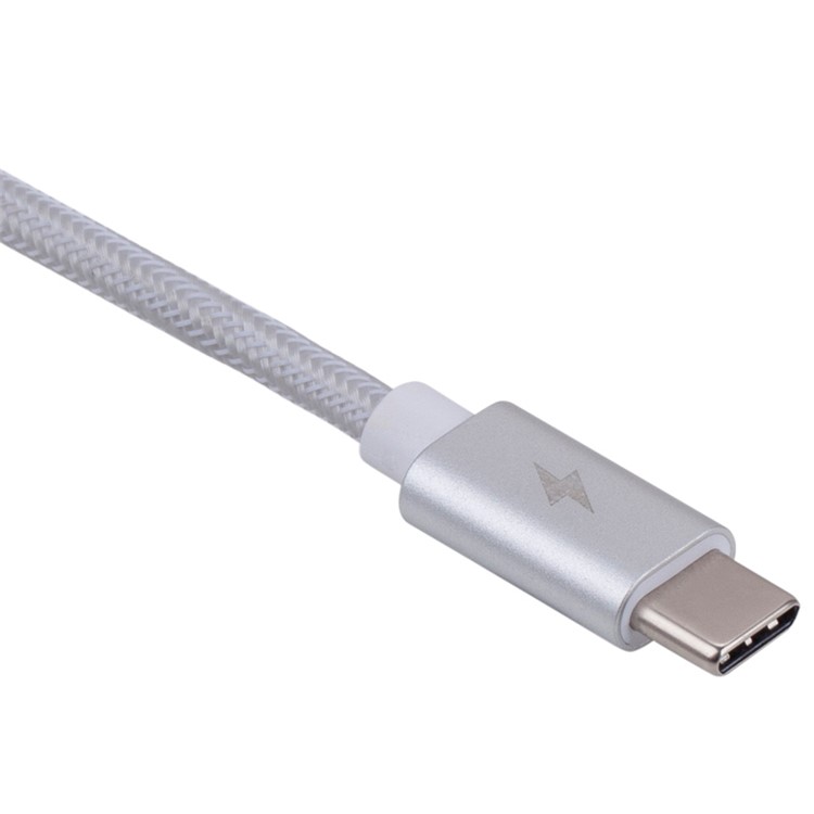 MOMAX Elite Link 1M Type-C USB Sync Charging Cable Braided Cord - Silver Color-6