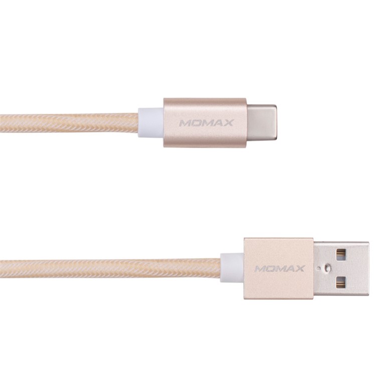 MOMAX Elite Link 1M Type-C USB Sync Charging Cable Braided Cord - Gold Color-1
