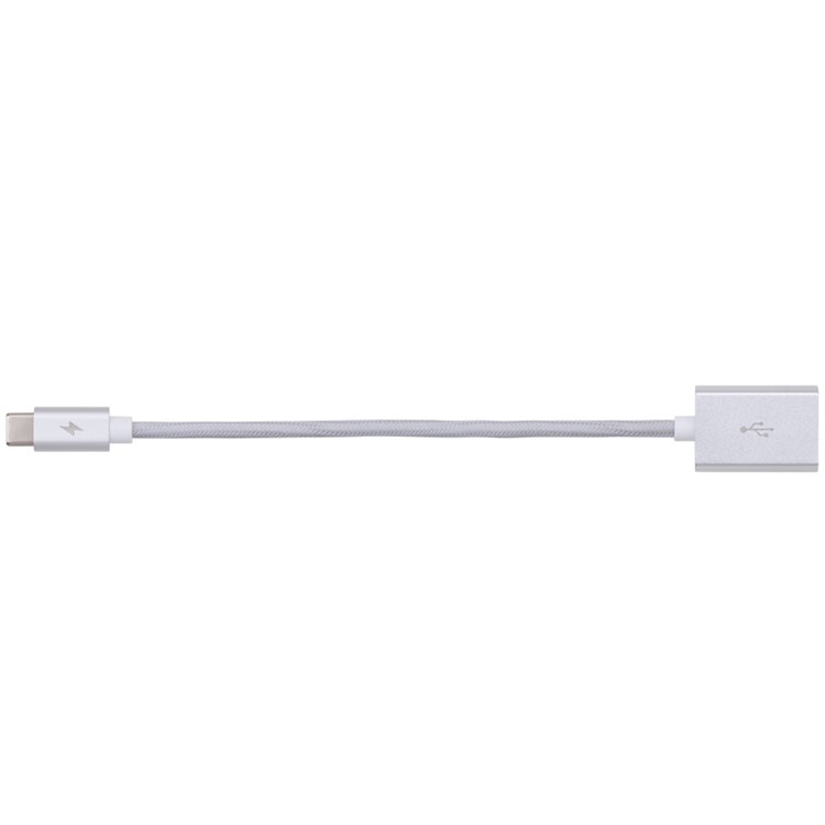 MOMAX Elite Link USB Type-C to Type-A Female Sync Charge Cable with OTG - Silver Color-3