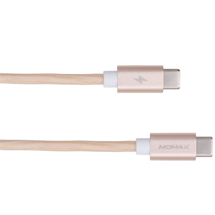 MOMAX Elite Link Type-C Male to Male USB Data Charge Cable Braided Cord 1M - Gold Color-1