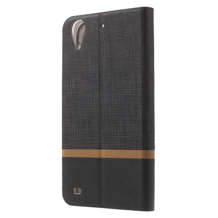 Cross Texture Leather Stand Flip Case for HTC Desire 530 - Black-2