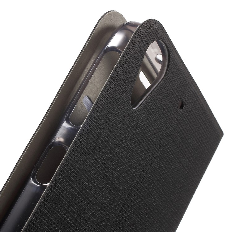 Cross Texture Leather Stand Flip Case for HTC Desire 530 - Black-8